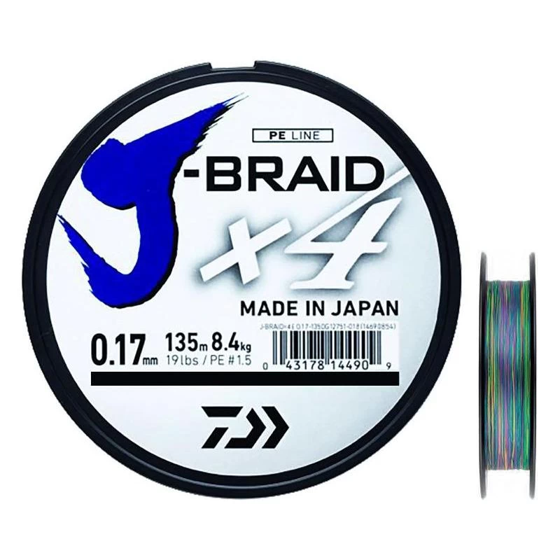 TRESSE DAIWA J BRAID X4B MULTICOLORE - 150M 3 TRESSE DAIWA J BRAID X4B MULTICOLORE - 150M