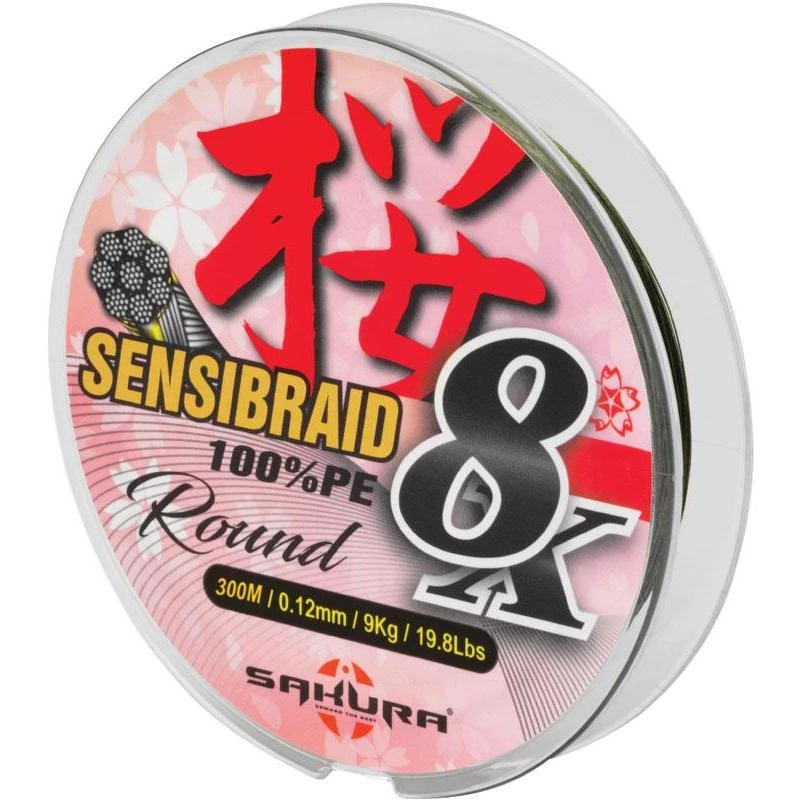 TRESSE SAKURA SENSIBRAID 8 VERT - 300M 3 TRESSE SAKURA SENSIBRAID 8 VERT - 300M