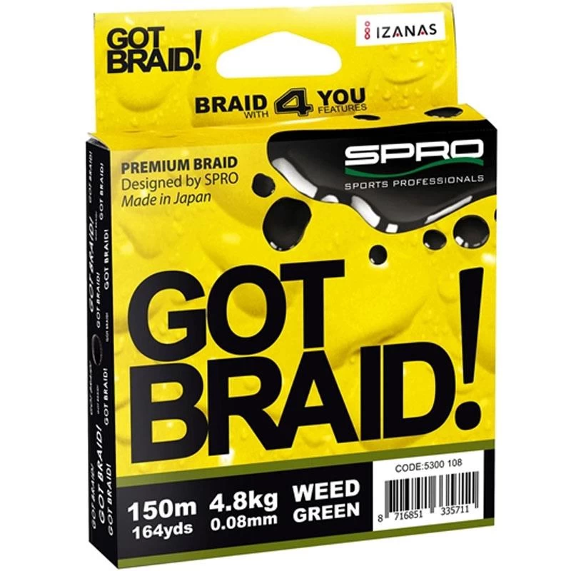 TRESSE SPRO GOT BRAID JAUNE - 150M 3 TRESSE SPRO GOT BRAID JAUNE - 150M
